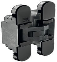 180D 3D Con Cabinet Hinge Zinc Alloy/Plastic Black/Black