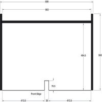 Base Unit Liner Dbl 863x494mm Matte Aluminium