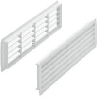 Door Ventilation Grille Rectangle 457x92mm Plastic Wht