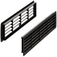 Door Ventilation Grille Rectangle 457x92mm Plastic Black