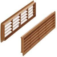Door Ventilation Grille Rectangle 457x92mm Plastic Beech