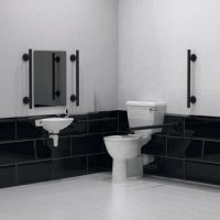 Nyma Style Doc M Fixing Centres Toilet Set Stainless Steel M.Black
