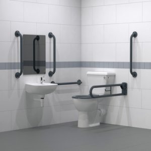 Nyma Pro Doc M Fixing Centres Toilet Set D.Grey 7016