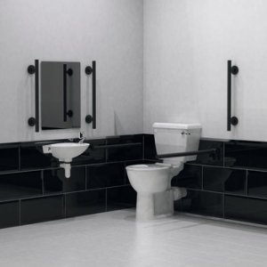 Nyma Style Doc M Fixing Centres Toilet Set Stainless Steel M.Black