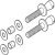 Glass Door Fixing Set B2B D19mm M8