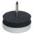 Pin Type Glide D20mm Plastic Wht/Black Rubber