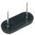 Pin Type Glide 44x19mm w 2 Nails Plastic Black