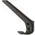 Hat+Coat Hook 160x98x23mm 23mm Fixing Centres Plastic Black