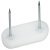 Pin Type Glide 44x18mm w 2 Nails Plastic Wht