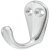 Coat Hook Sgl 2H 21x33x40x9mm Aluminium Polished