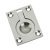 Flush Ring Pull Handle 50x38x11mm Brass PC