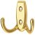 Coat Hook Dbl 76x46x20mm Zinc Alloy Polished Brs Plt