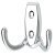 Coat Hook Dbl 76x46x20mm Zinc Alloy Polished Chrome Plt