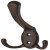 Hat+Coat Hook 75x123x20mm Zinc Alloy ORB