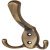 Hat+Coat Hook 75x123x20mm Zinc Alloy Brz Bru
