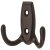 Coat Hook Dbl 76x46x20mm Zinc Alloy ORB