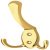 Hat+Coat Hook 75x123x20mm Zinc Alloy Polished Brs Plt