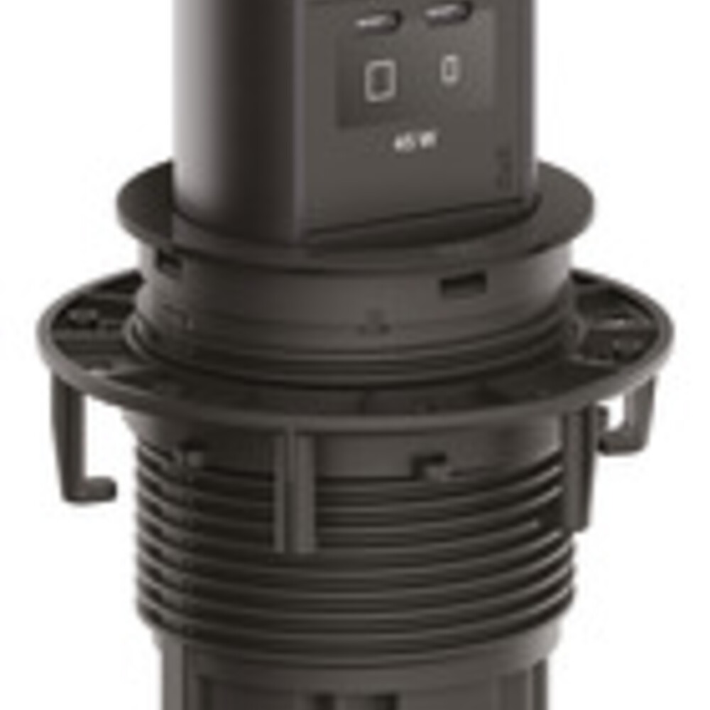BachM Elevator 2 Sckt OL 1xUK,USB C Black