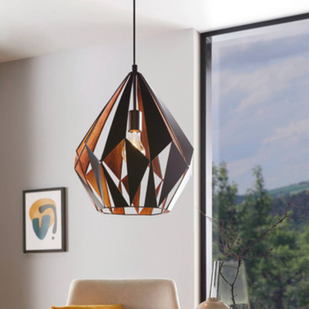 Eglo Carlton 1 Plastic D385 1x60W E27 Bkl/Copper