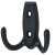 Coat Hook Dbl 76x46x20mm Zinc Alloy M.Black