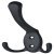Hat+Coat Hook 75x123x20mm Zinc Alloy M.Black