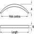 Bow Handle Steel Polished Brs D10x30mm 128mm Fixing Centres - view 2