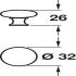 Oriel Knob Zinc Alloy SSE D32x26mm - view 2