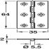 Broad Style Hinge 64x35mm Brass Pew - view 2