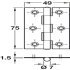 1838 Butt Hinge 75x49mm Steel PC - view 2
