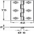 Broad Style Hinge 75x42mm Brass Polished Brass - view 2
