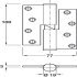 Butt Hinge Rising 100x77mm ACW 304 SSS - view 2