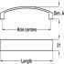 Melbury Bow Handle Zinc Alloy SSE 160mm Fixing Centres - view 2