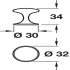 Chloeu Knob Brass Bru Brass D32/30x34mm - view 2