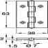 Butt Hinge 63x38mm Grade 4 Stainless Steel PSS - view 2