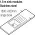 Maia 1800x28mm Sml Stainless Steel 1.0B B.Sparkle - view 2