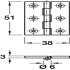 Butt Hinge Heavy Gauge 51x38mm Brs PC - view 2