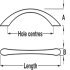 Sabine Bow Handle Zinc Alloy Silver 9006 128mm Fixing Centres - view 2