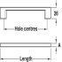 Lincoln D Pull Handle Zinc Alloy PC 96mm Fixing Centres - view 2