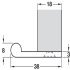 Edge Pull 200x38x3mm Brass Polished Brass - view 2