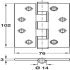 Butt Hinge 2BB Sqr 102x76mm 316 PSS - view 2