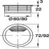 Cable Outlet 2prt D60x25mm Plastic White - view 2