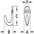Coat Hook Sgl 2H 21x33x40x9mm Aluminium Polished - view 3