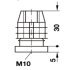Square Plug 25x25mm w M10 Int Thr Plastic Black - view 3
