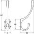 Hemlock Hat+Coat Hook 134x73x31mm Brs PC - view 2