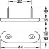Pin Type Glide 44x18mm w 2 Nails Plastic Wht - view 2