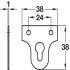 Mirror Plate 38x38mm Keyhole Steel Brass - view 2