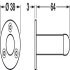 Door Stop/Wall D38x67mm Zinc Alloy Rub/SN - view 2