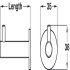 Coat Hook D35x62mm Brushed Stainless Steel - view 2