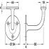 D54mm Handrail Bracket 60mm Zinc Alloy SN - view 2