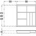 eXTray Beech Cutlery Ins 420/800-1000mm - view 3